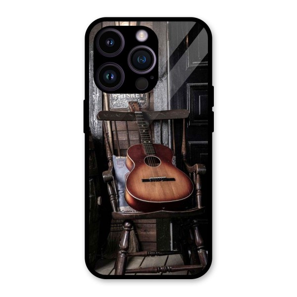 Vintage Chair Guitar Glass Back Case for iPhone 14 Pro