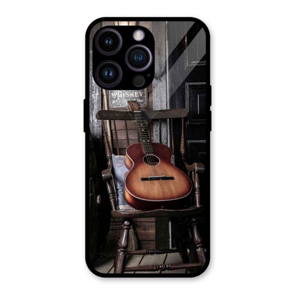 Vintage Chair Guitar Glass Back Case for iPhone 14 Pro Max