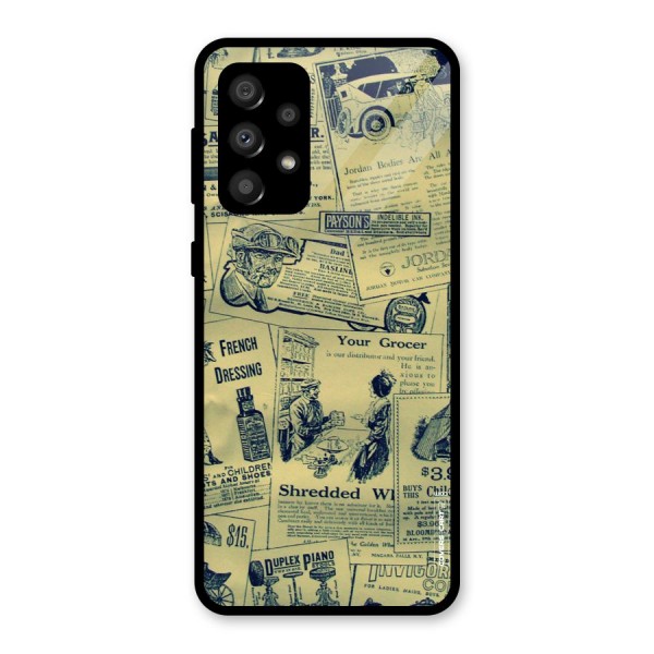 Vintage Newspaper Cutouts Glass Back Case for Galaxy A32