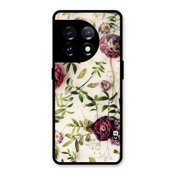 Vintage Rust Floral Glass Back Case for OnePlus 11