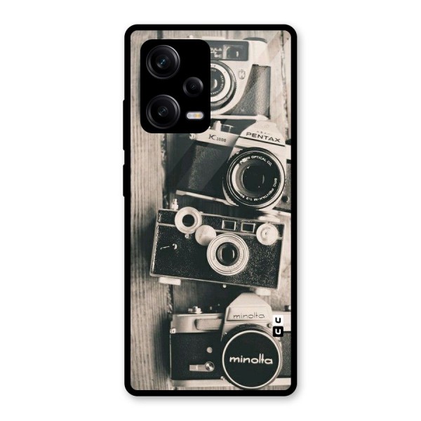 Vintage Style Shutter Glass Back Case for Redmi Note 12 Pro