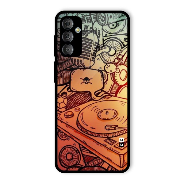 Vinyl Design Glass Back Case for Galaxy F23