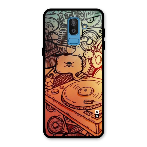 Vinyl Design Glass Back Case for Galaxy J8