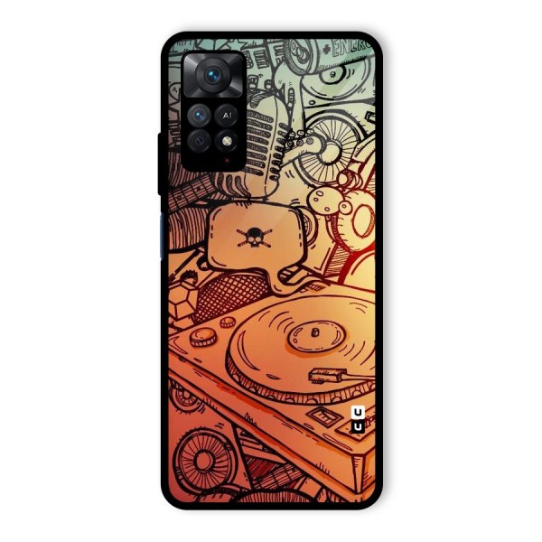 Vinyl Design Glass Back Case for Redmi Note 11 Pro