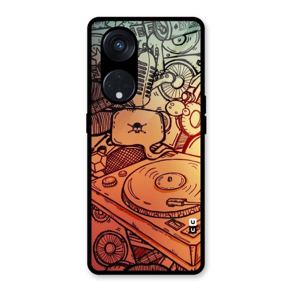 Vinyl Design Glass Back Case for Reno8 T 5G