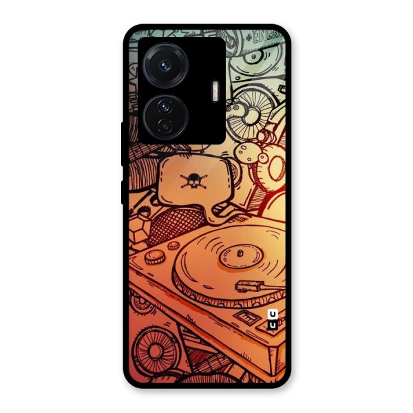 Vinyl Design Glass Back Case for Vivo T1 Pro