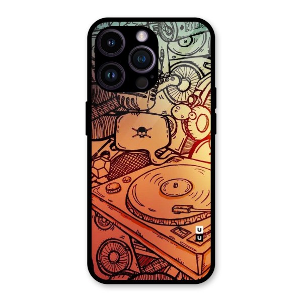 Vinyl Design Glass Back Case for iPhone 14 Pro Max