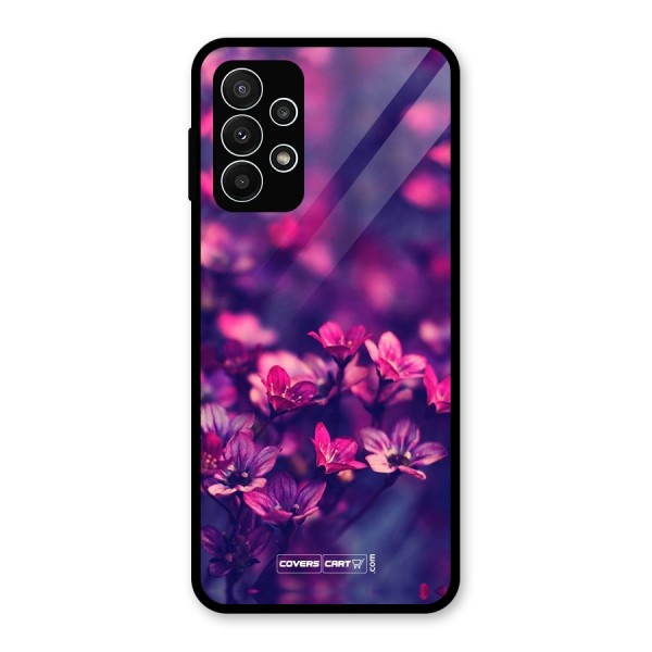 Violet Floral Glass Back Case for Galaxy A23