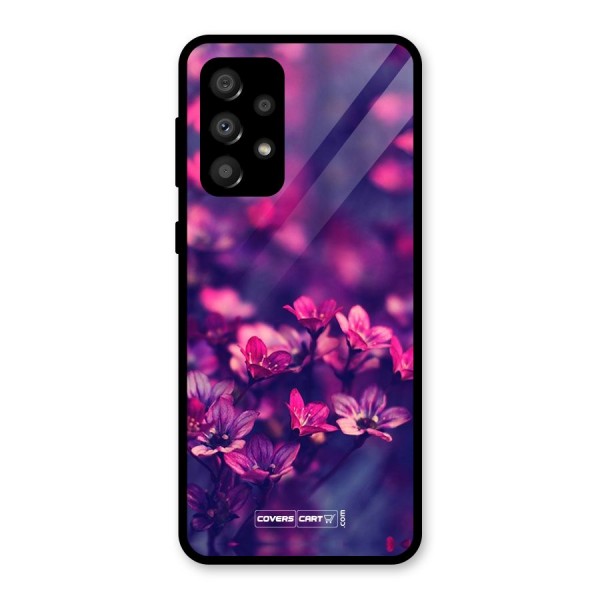 Violet Floral Glass Back Case for Galaxy A32