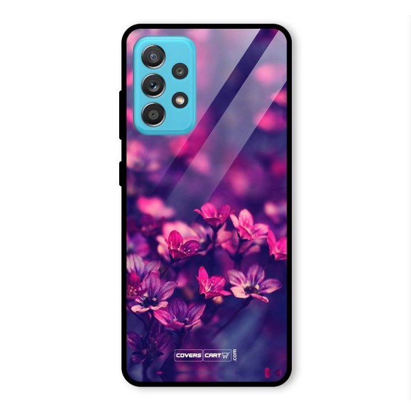 Violet Floral Glass Back Case for Galaxy A52s 5G