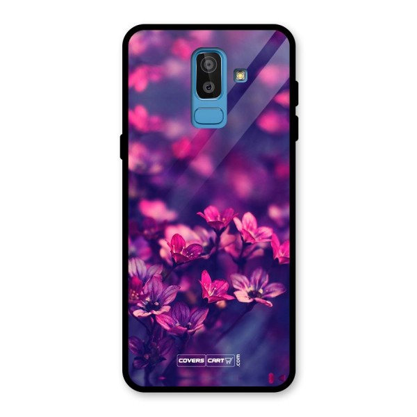 Violet Floral Glass Back Case for Galaxy J8