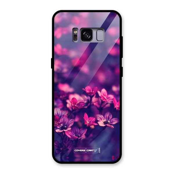 Violet Floral Glass Back Case for Galaxy S8