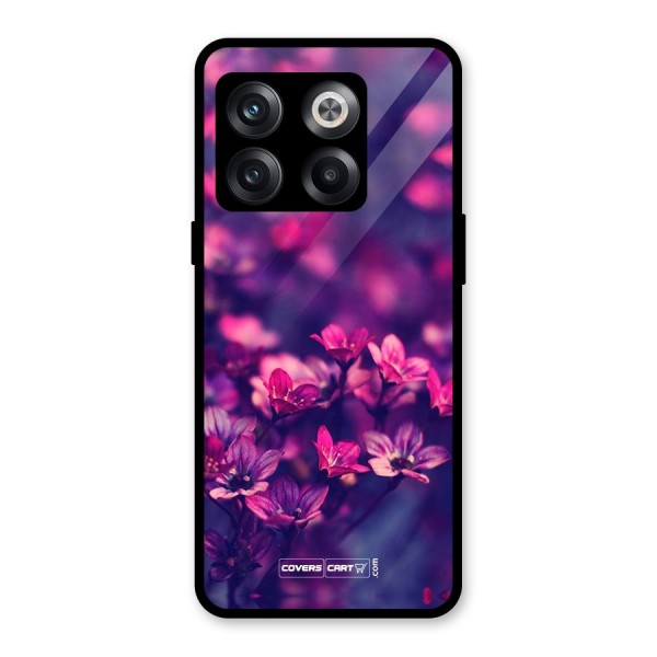 Violet Floral Glass Back Case for OnePlus 10T