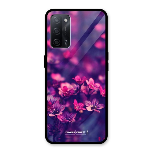 Violet Floral Glass Back Case for Oppo A53s 5G