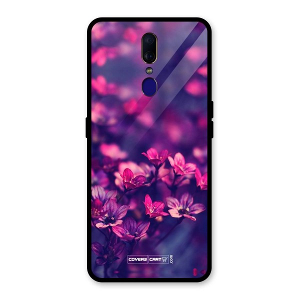 Violet Floral Glass Back Case for Oppo F11