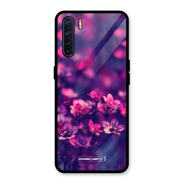 Violet Floral Glass Back Case for Oppo F15