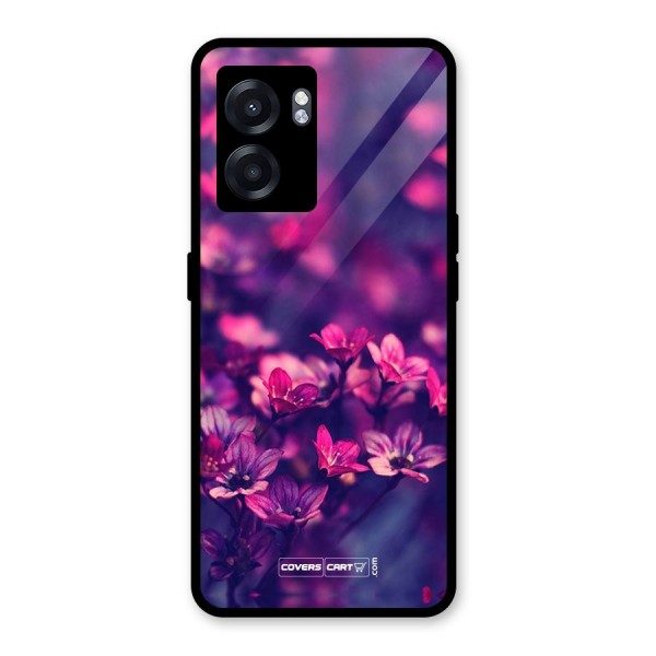 Violet Floral Glass Back Case for Oppo K10 (5G)