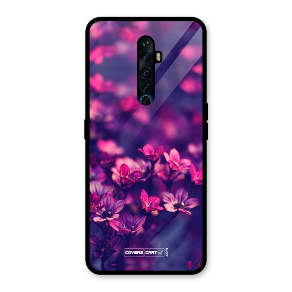 Violet Floral Glass Back Case for Oppo Reno2 Z