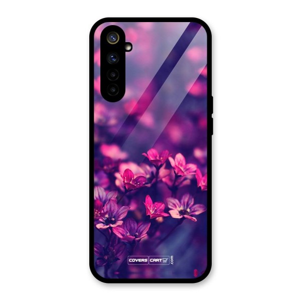 Violet Floral Glass Back Case for Realme 6