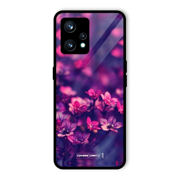 Violet Floral Glass Back Case for Realme 9