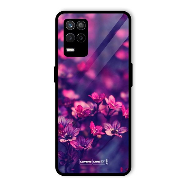 Violet Floral Glass Back Case for Realme 9 5G