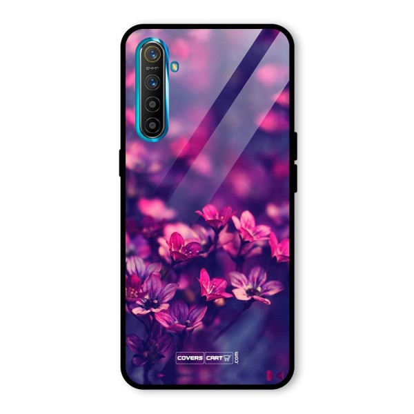 Violet Floral Glass Back Case for Realme XT