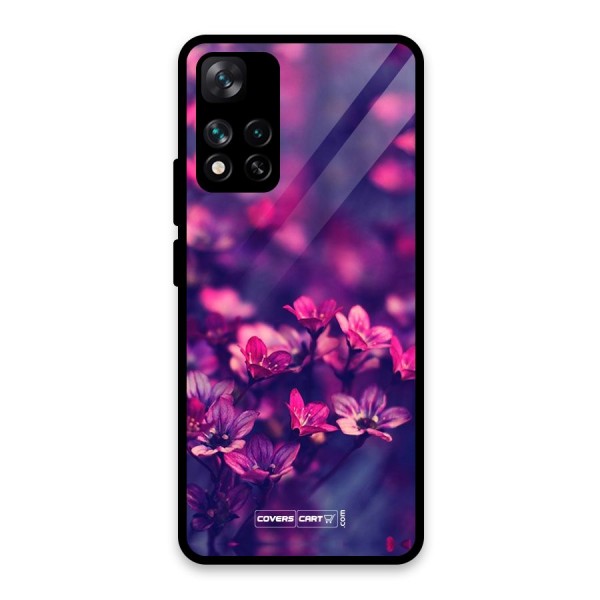 Violet Floral Glass Back Case for Xiaomi 11i 5G