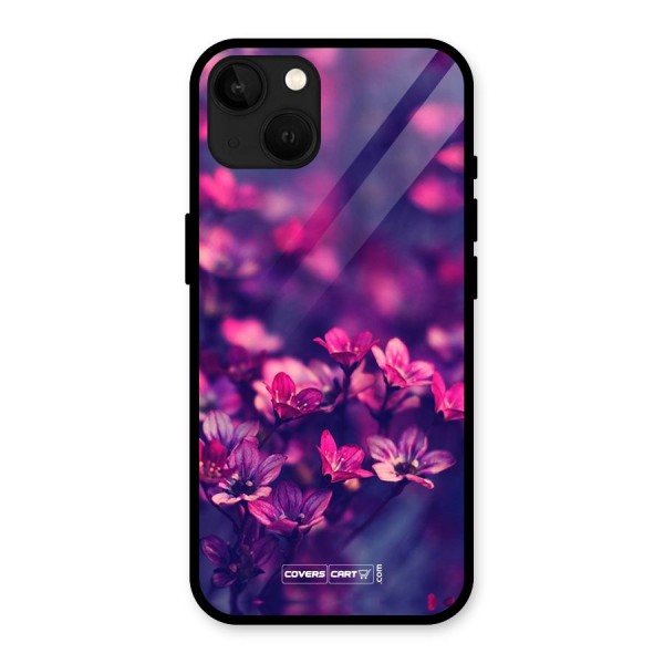Violet Floral Glass Back Case for iPhone 13
