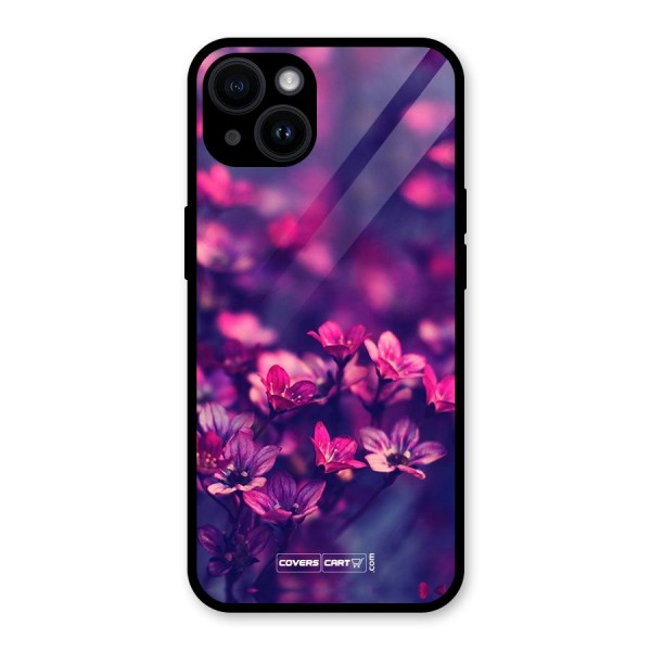 Violet Floral Glass Back Case for iPhone 14