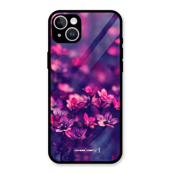 Violet Floral Glass Back Case for iPhone 14 Plus