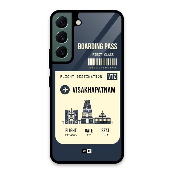 Vishakapatnam Boarding Pass Glass Back Case for Galaxy S22 5G