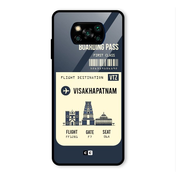 Vishakapatnam Boarding Pass Glass Back Case for Poco X3 Pro