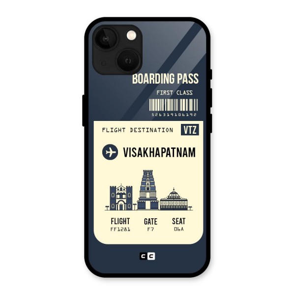 Vishakapatnam Boarding Pass Glass Back Case for iPhone 13
