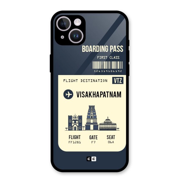 Vishakapatnam Boarding Pass Glass Back Case for iPhone 14 Plus