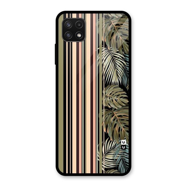 Visual Art Leafs Glass Back Case for Galaxy A22 5G