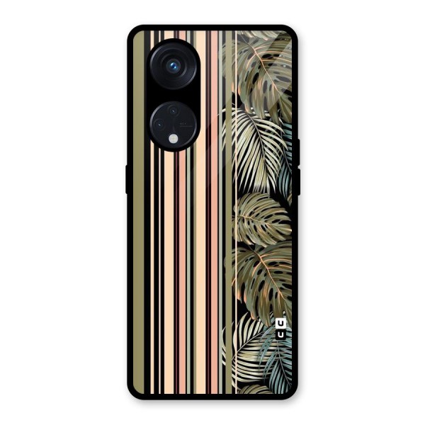 Visual Art Leafs Glass Back Case for Reno8 T 5G