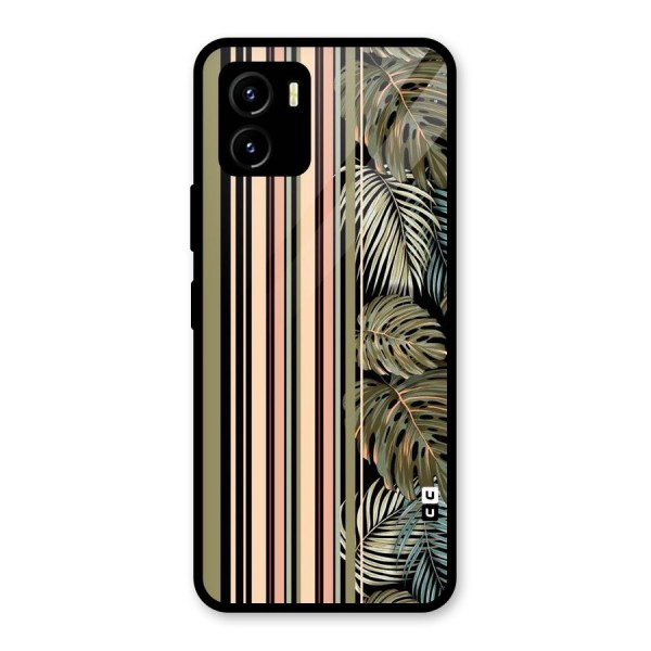 Visual Art Leafs Glass Back Case for Vivo Y15s