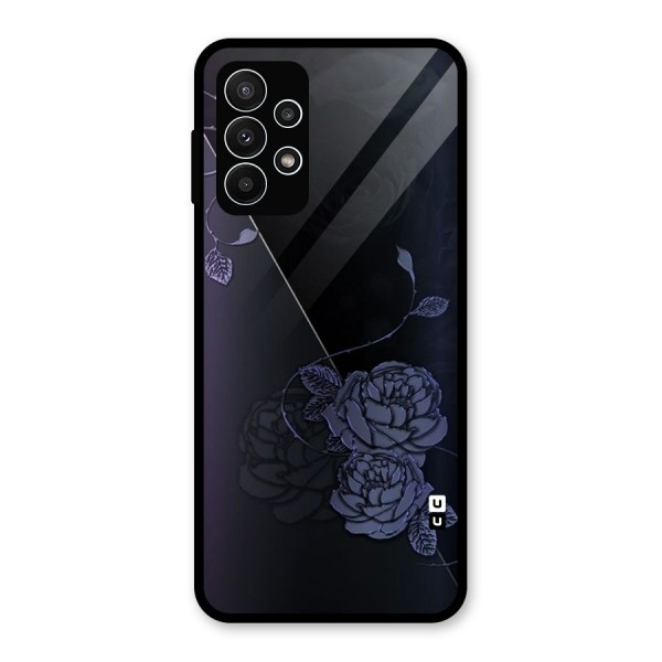 Voilet Floral Design Glass Back Case for Galaxy A23