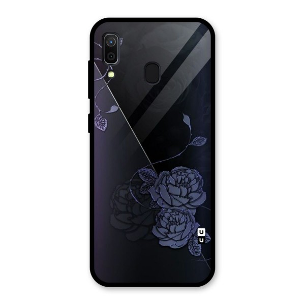 Voilet Floral Design Glass Back Case for Galaxy A30