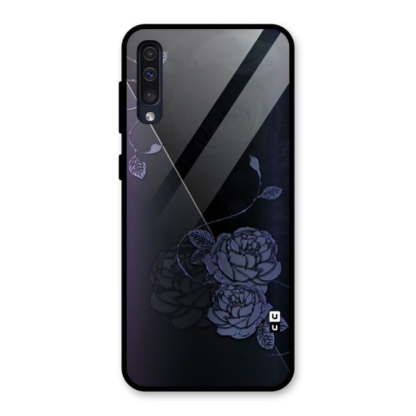 Voilet Floral Design Glass Back Case for Galaxy A50s