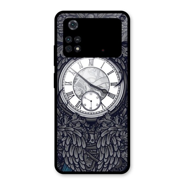 Wall Clock Glass Back Case for Poco M4 Pro 4G