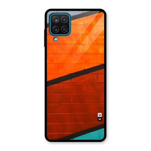 Wall Diagonal Stripes Glass Back Case for Galaxy A12