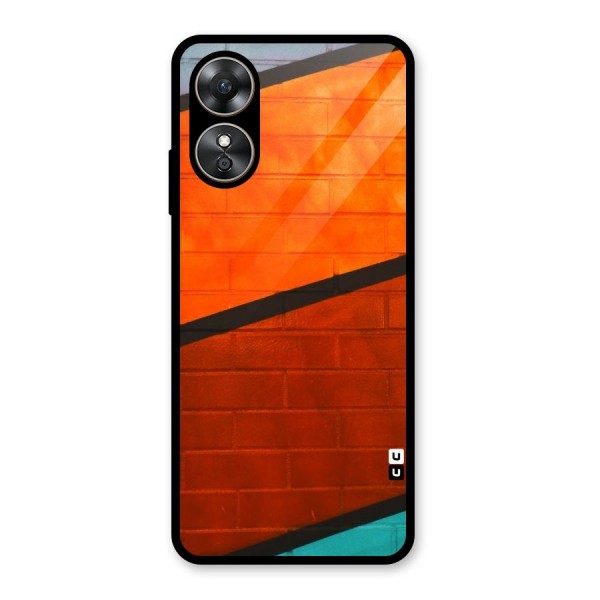 Wall Diagonal Stripes Glass Back Case for Oppo A17