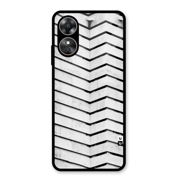 Wall Zig Zag Glass Back Case for Oppo A17