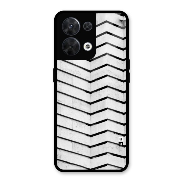 Wall Zig Zag Glass Back Case for Oppo Reno8 5G