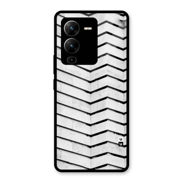 Wall Zig Zag Glass Back Case for Vivo V25 Pro