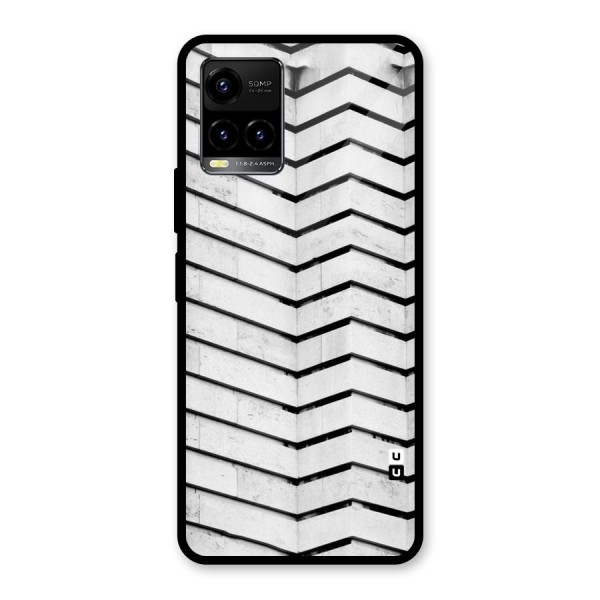 Wall Zig Zag Glass Back Case for Vivo Y21 2021