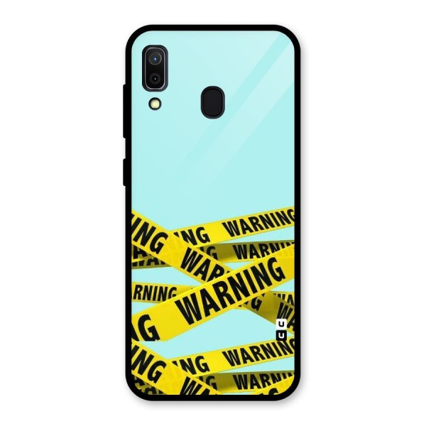 Warning Design Glass Back Case for Galaxy A30