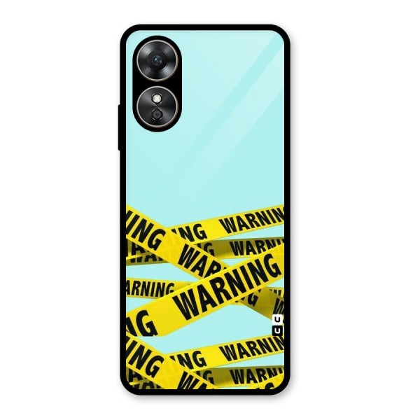 Warning Design Glass Back Case for Oppo A17