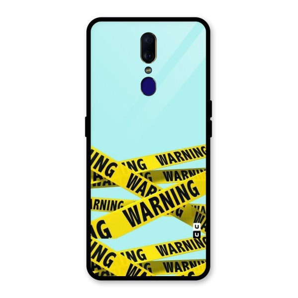 Warning Design Glass Back Case for Oppo F11